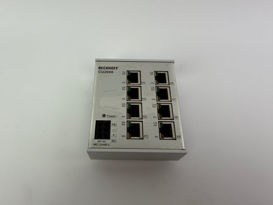 Beckhoff CU2008-0000 Industrial Ethernet Switch 8-Port 10/100 Mbps 24V DC