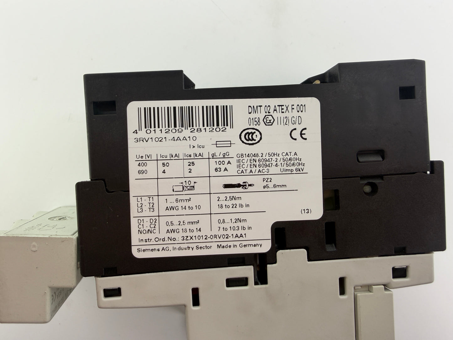 1x Siemens 3RV1021-4AA10 Motor Starter Protector Circuit Breaker