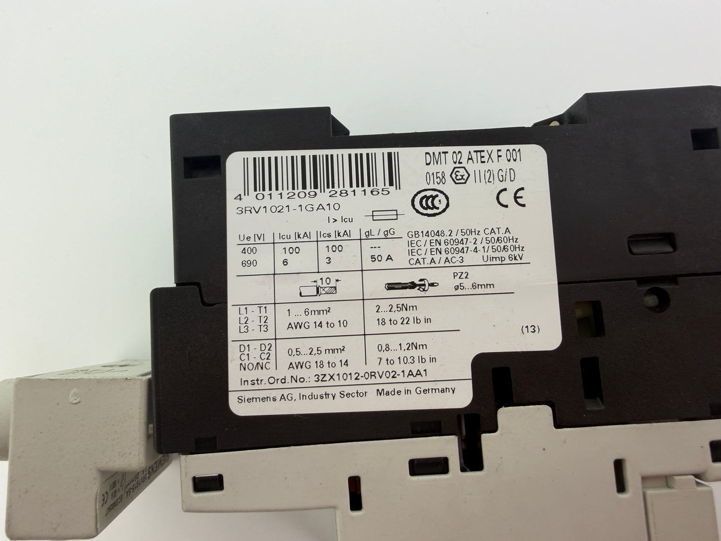 1x Siemens 3RV1021-1GA10 Motor Starter Protector Circuit Breaker