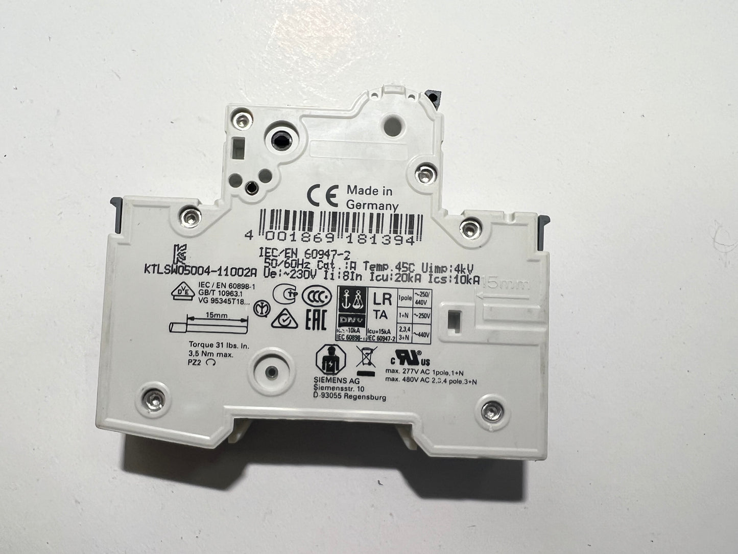 Siemens 5SY4116-7 MCB C16 Circuit Breaker