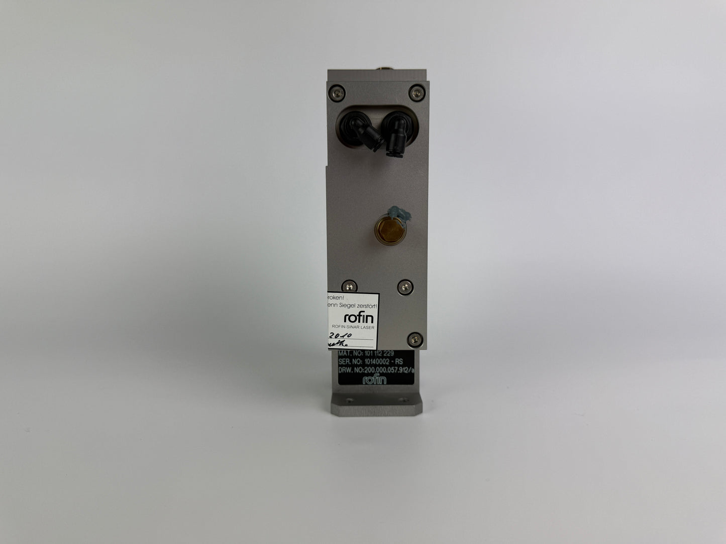 1x Rofin 101 112 229 Cooled Laser In-Beam Focuser Lens / Filter Module