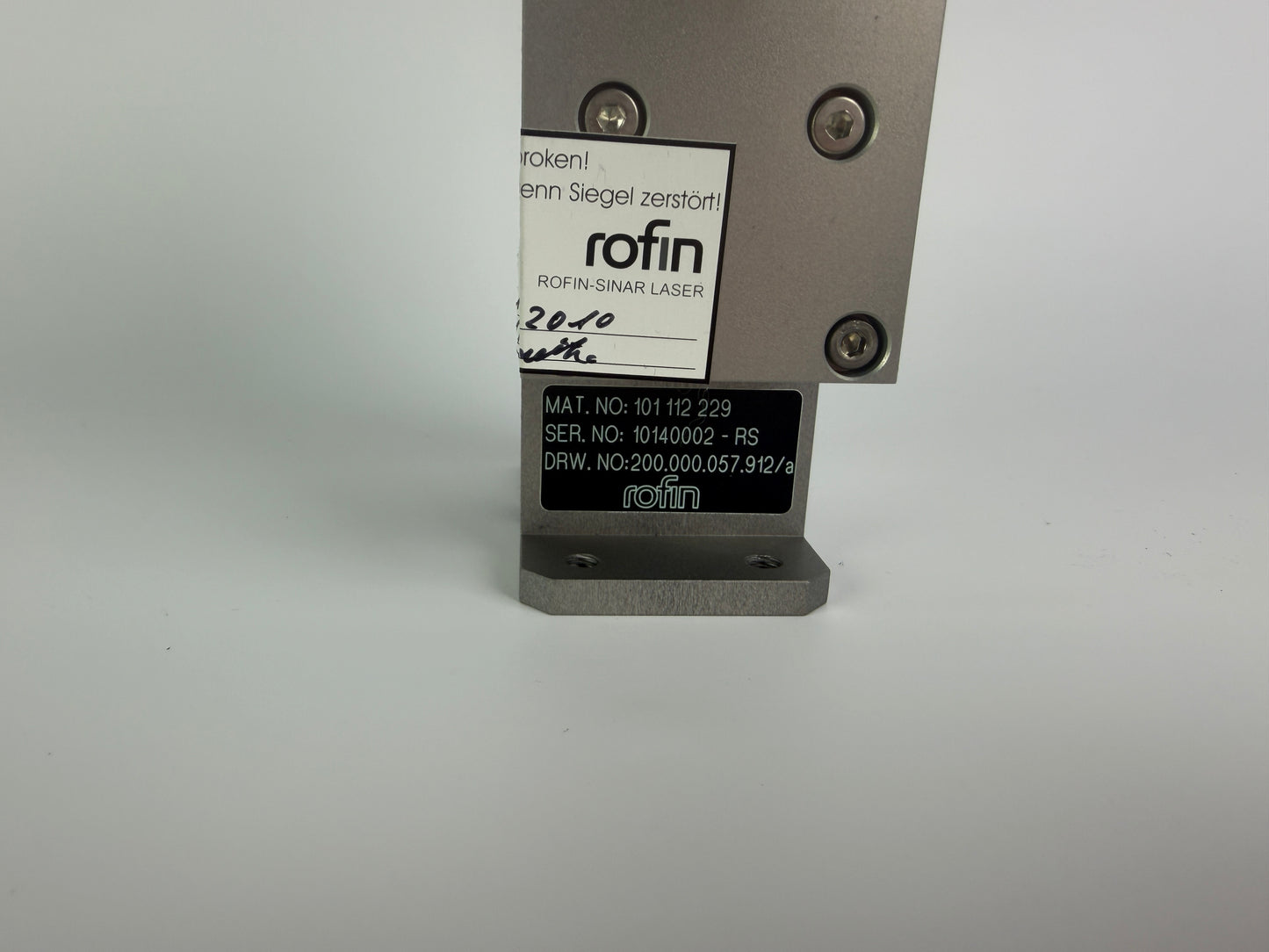 1x Rofin 101 112 229 Cooled Laser In-Beam Focuser Lens / Filter Module
