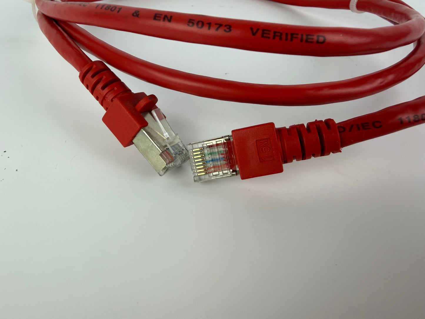 1x CAT5e SFTP Ethernet Patch Cable 1.5m RJ45 Shielded LAN 26AWG Red