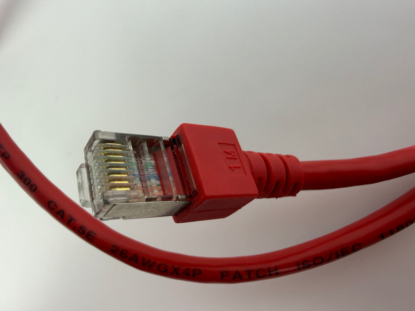 1x CAT5e SFTP Ethernet Patch Cable 1m RJ45 Shielded LAN 26AWG Red