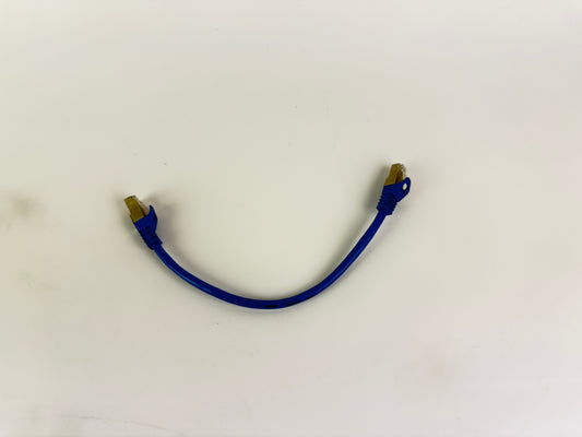 1x Inline CAT5e SFTP Ethernet Patch Cable 0.25m RJ45 Shielded 26AWG Blue 300MHz