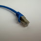 1x Inline CAT5e SFTP Ethernet Patch Cable 0.25m RJ45 Shielded 26AWG Blue 300MHz