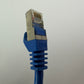 1x Inline CAT5e SFTP Ethernet Patch Cable 0.25m RJ45 Shielded 26AWG Blue 300MHz