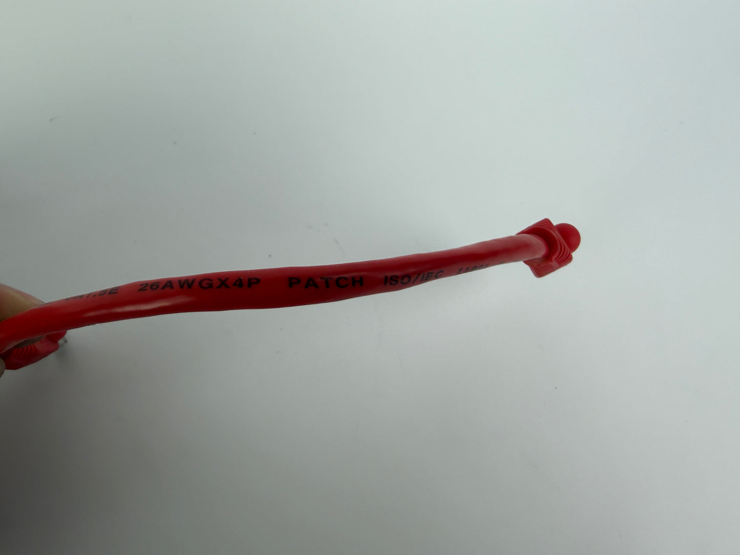 1x Inline CAT5e SFTP Ethernet Patch Cable 0.25m RJ45 Shielded 26AWG Red 300MHz
