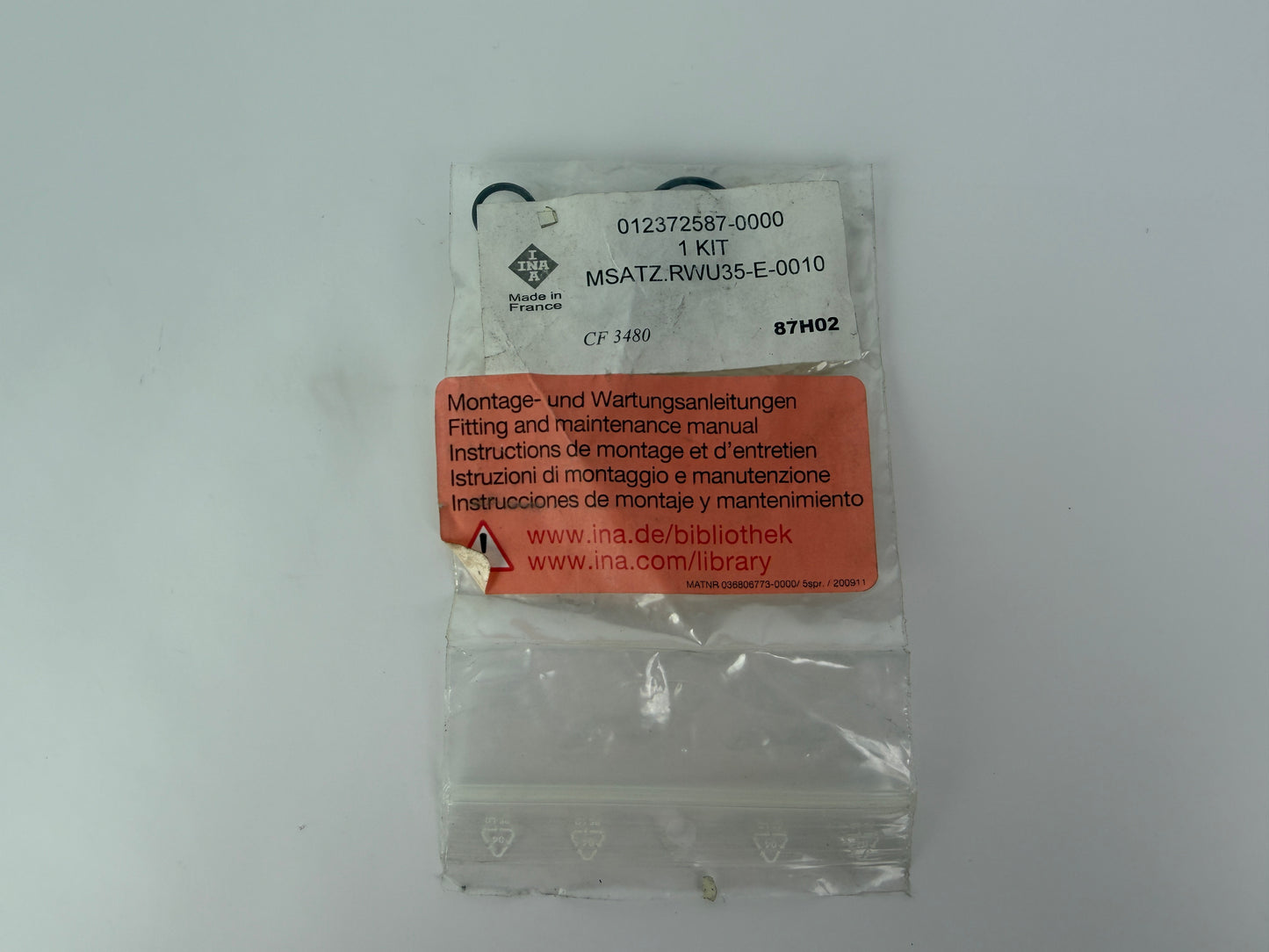 Lot of 2 INA MSATZ.RWU35-E-0010 Seal Kit 012372587-0000 RWU35 Linear Bearing