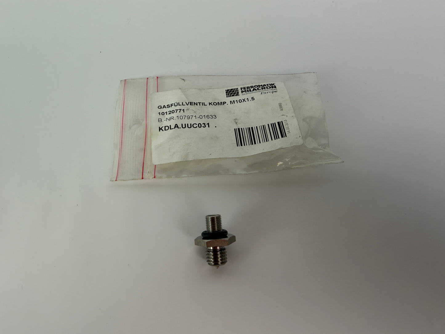 Ferromatik Milacron Gas Filling Valve M10x1.5 10120771 Injection Molding Part