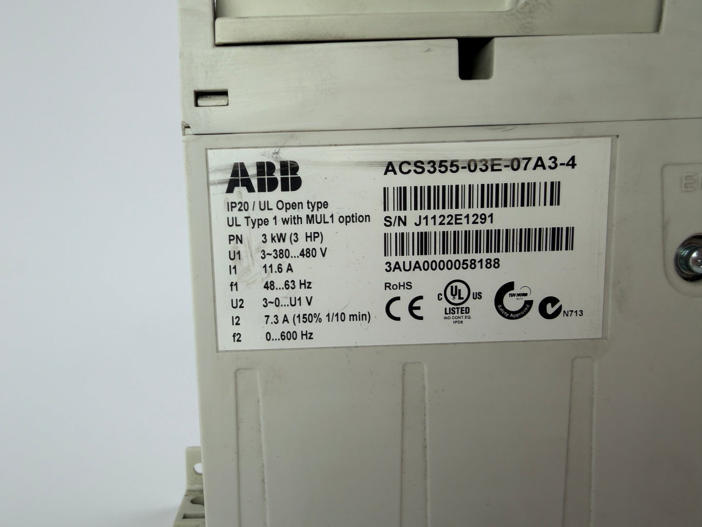 ABB ACS355-03E-07A3-4 Frequency Converter VFD 3kW 3HP 380-480V AC Drive