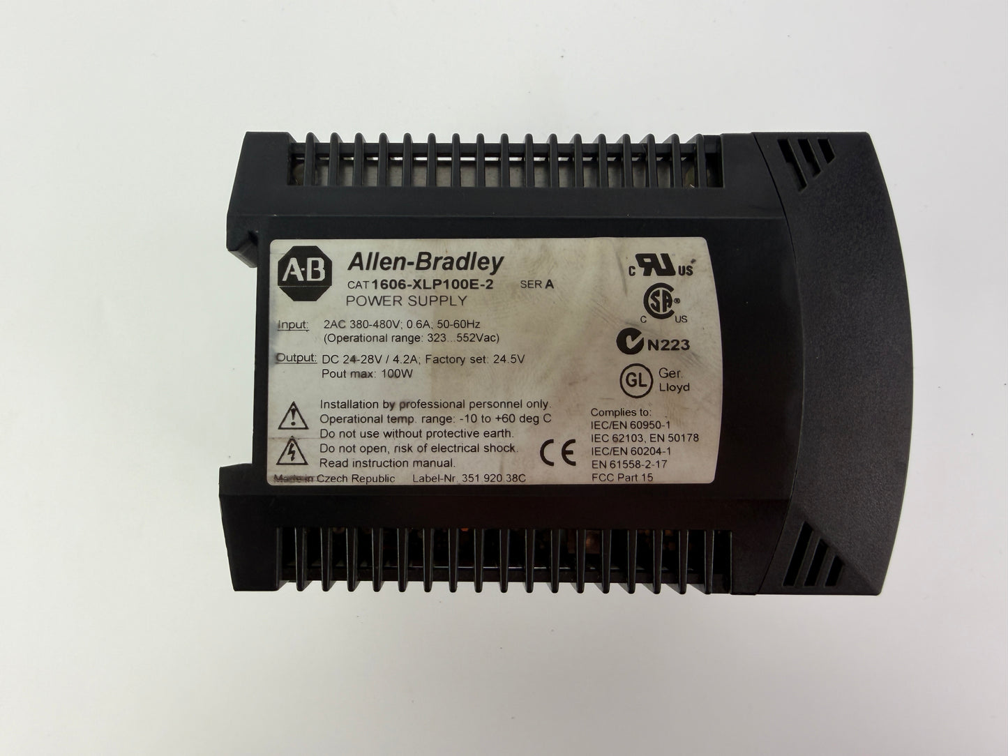 Allen-Bradley 1606-XLP100E-2 Power Supply 24-28V DC 4.2A 100W 380-480V AC