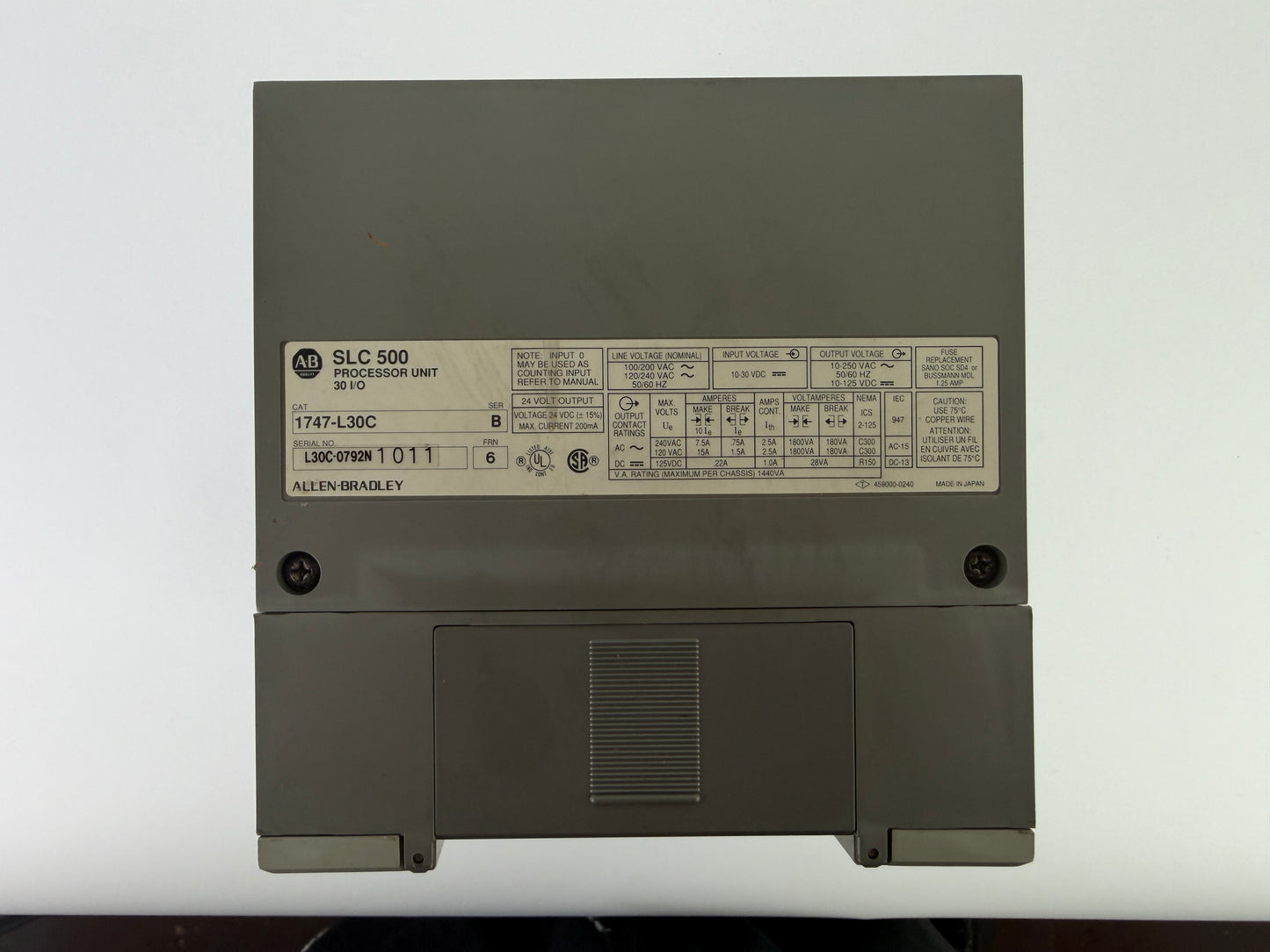 Allen-Bradley 1747-L30C SLC 500 Processor Unit – Fixed Controller