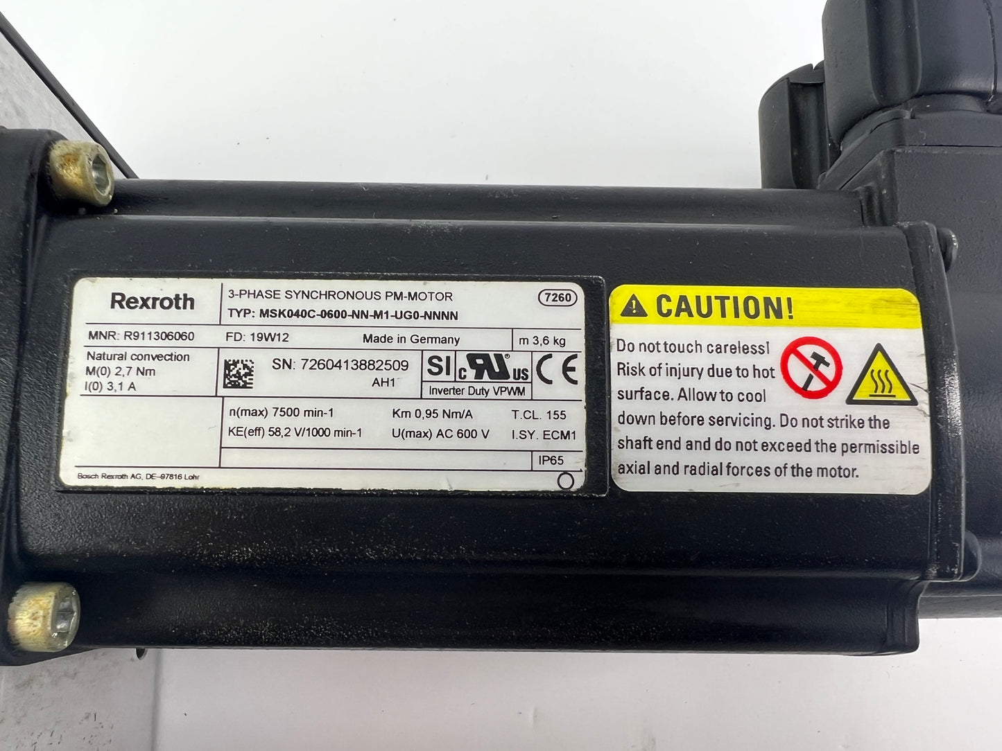 Rexroth R030520400 CKK-110-NNG1 Compact Module + R911306060 MSK040C-0600-NN-M1-UG0-NNNN Motor + 2 Cables + 2 Sensors