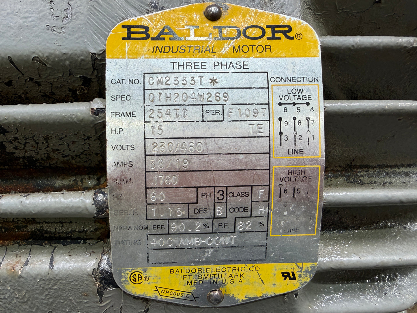 Parker PVP23303R26A2A20 Hydraulic Piston Pump + Baldor CM2333T 15HP Motor 230/460V