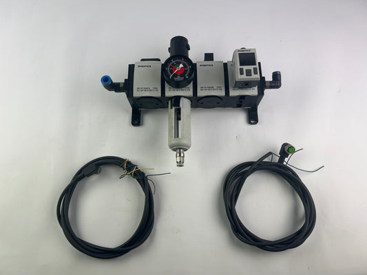 Aventics Pressure Regulating Valves R412006256 R412006175 R412006380 R412006250 + R412010767 + 2 Cables 230cm