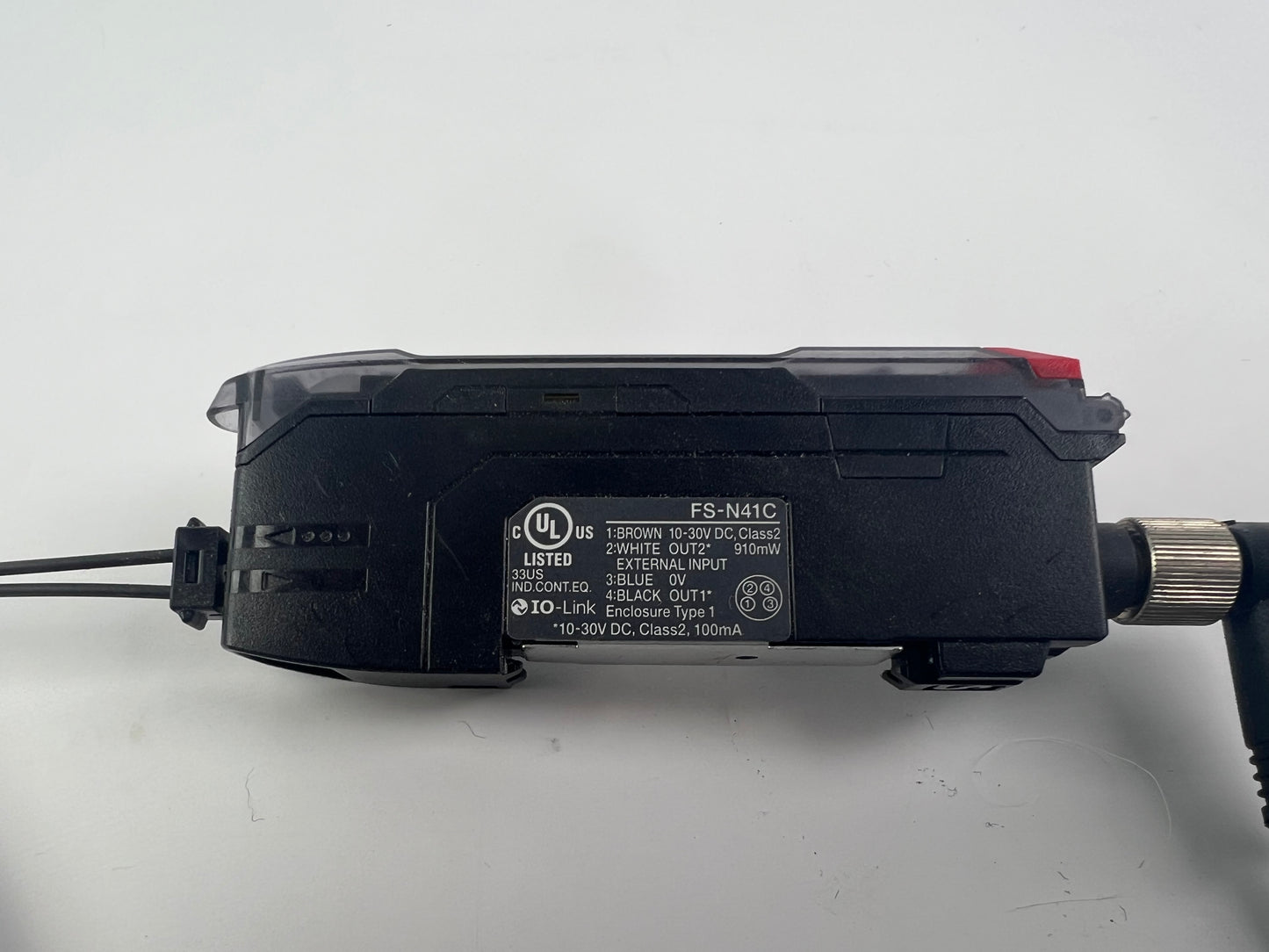 Keyence FS-N41C Fiber Optic Sensor + 2x FU-52TZ Heads with 2.5m Cable