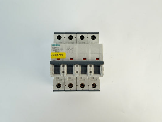 Siemens 5SY4432-7 4 Pole MCB C32 32A Circuit Breaker 10kA 400V AC