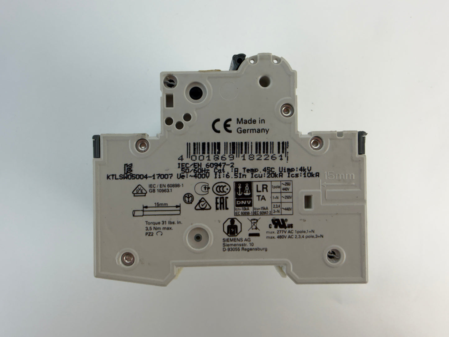 Siemens 5SY4432-7 4 Pole MCB C32 32A Circuit Breaker 10kA 400V AC