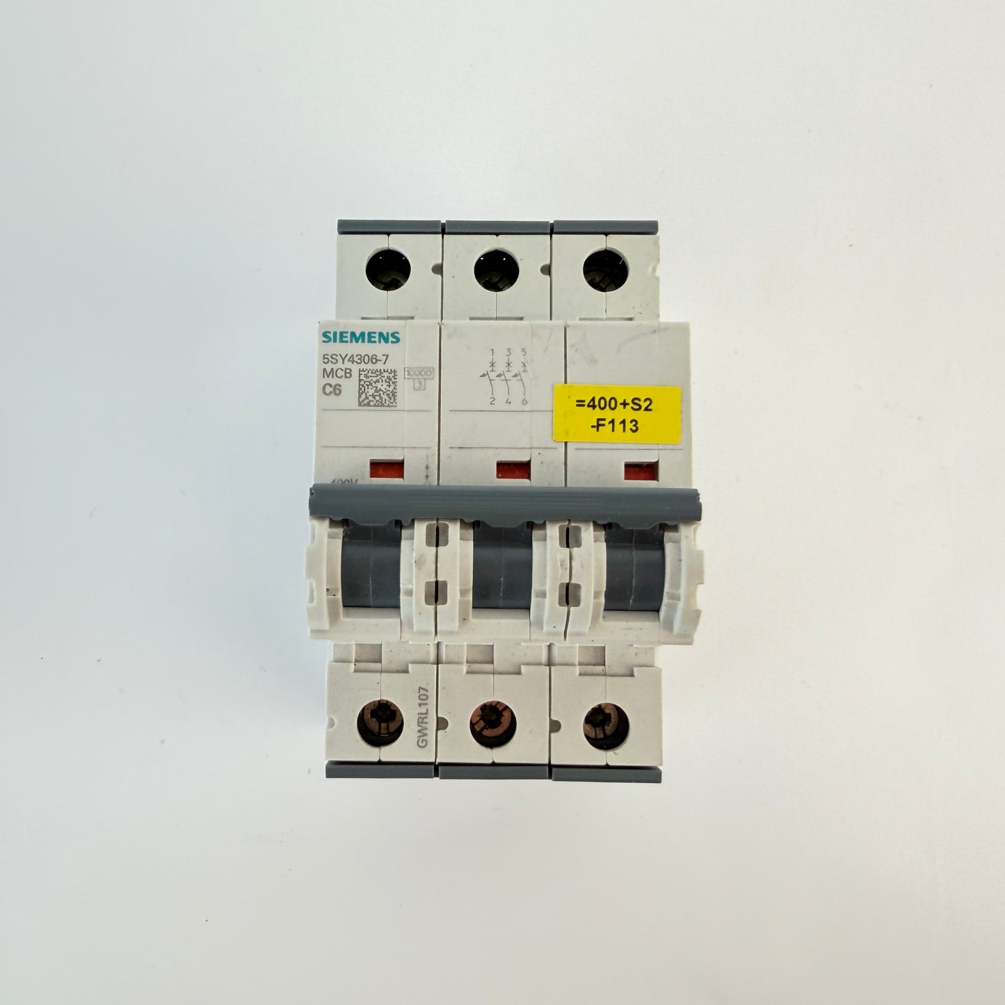 1x Siemens 5SY4306-7 3 Pole MCB C6 6A Circuit Breaker 10kA 400V AC