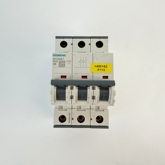 1x Siemens 5SY4306-7 3 Pole MCB C6 6A Circuit Breaker 10kA 400V AC
