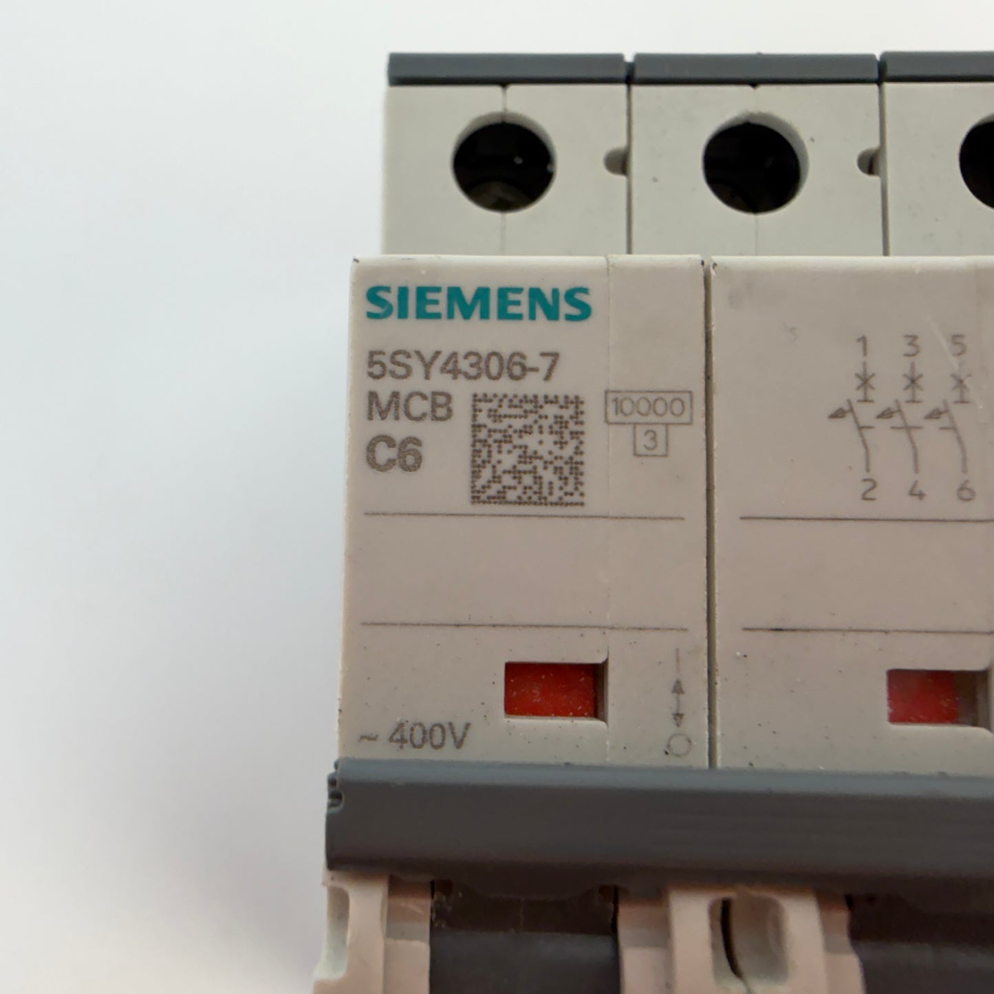 1x Siemens 5SY4306-7 3 Pole MCB C6 6A Circuit Breaker 10kA 400V AC