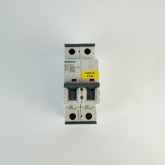 1x Siemens 5SY4216-7 2 Pole MCB C16 16A Circuit Breaker 10kA 400V AC