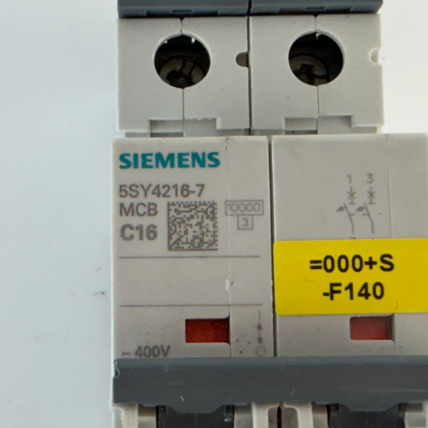 1x Siemens 5SY4216-7 2 Pole MCB C16 16A Circuit Breaker 10kA 400V AC