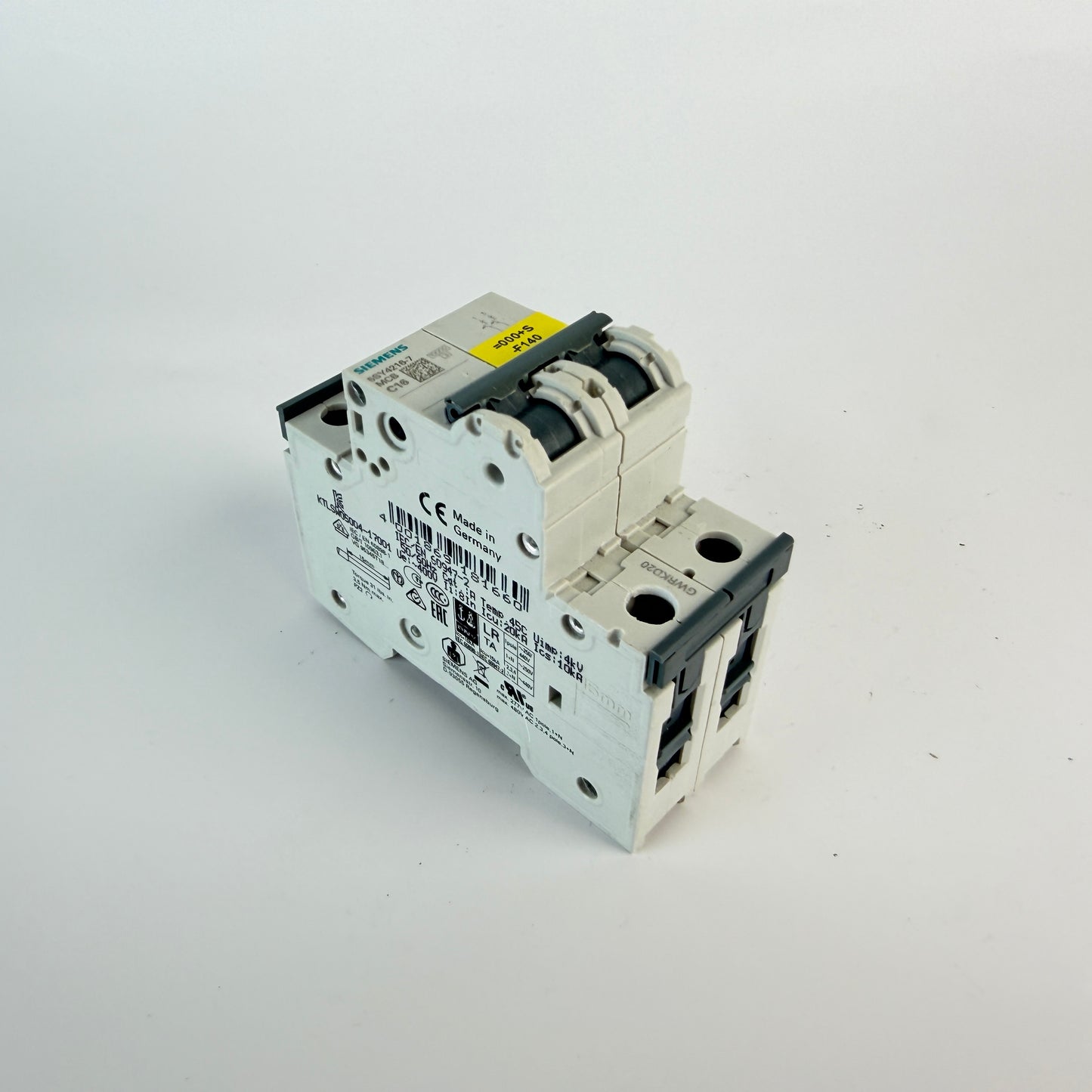 1x Siemens 5SY4216-7 2 Pole MCB C16 16A Circuit Breaker 10kA 400V AC