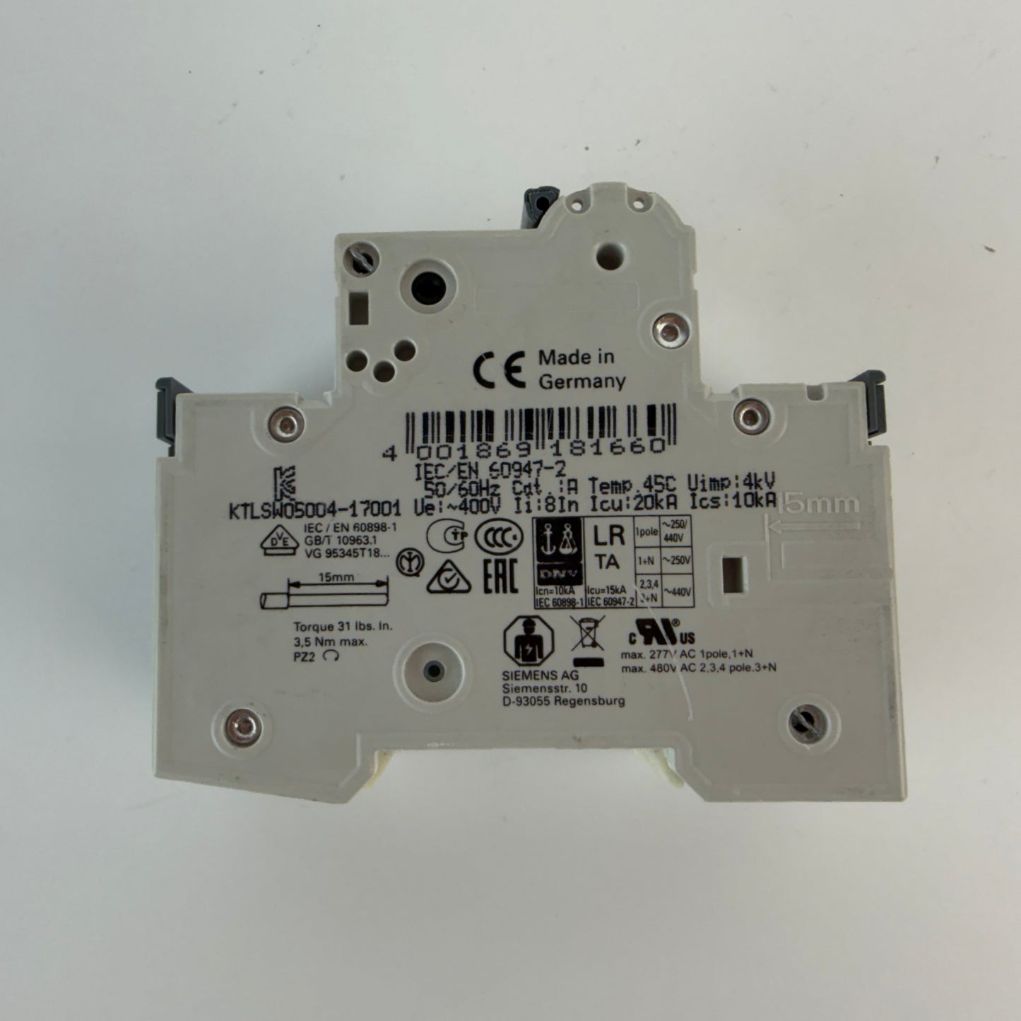 1x Siemens 5SY4216-7 2 Pole MCB C16 16A Circuit Breaker 10kA 400V AC