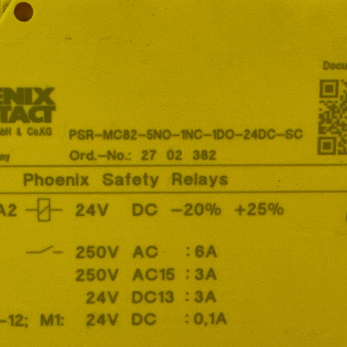 Phoenix Contact PSR-MC82-5NO-1NC-1DO-24DC-SC Safety Relay Module SIL3