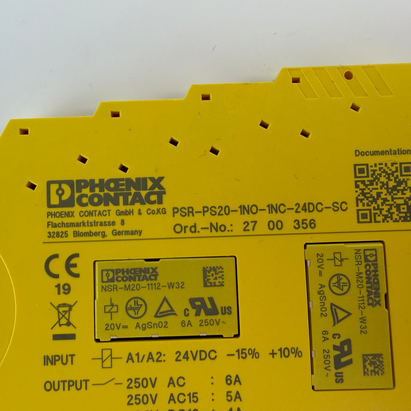 Phoenix Contact PSR-PS20-1NO-1NC-24DC-SC 2700356 Safety Coupling Relay 24VDC