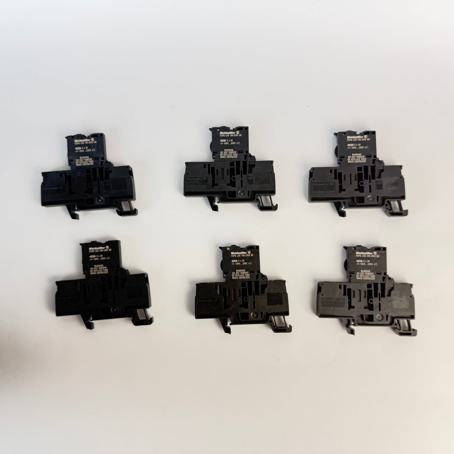 Lot of 6 Weidmuller AFS 4 2C BK Fuse Terminal Blocks FSPG LED 100-250V BK