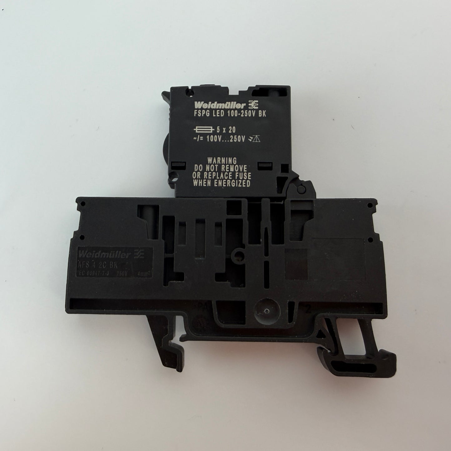 Lot of 6 Weidmuller AFS 4 2C BK Fuse Terminal Blocks FSPG LED 100-250V BK