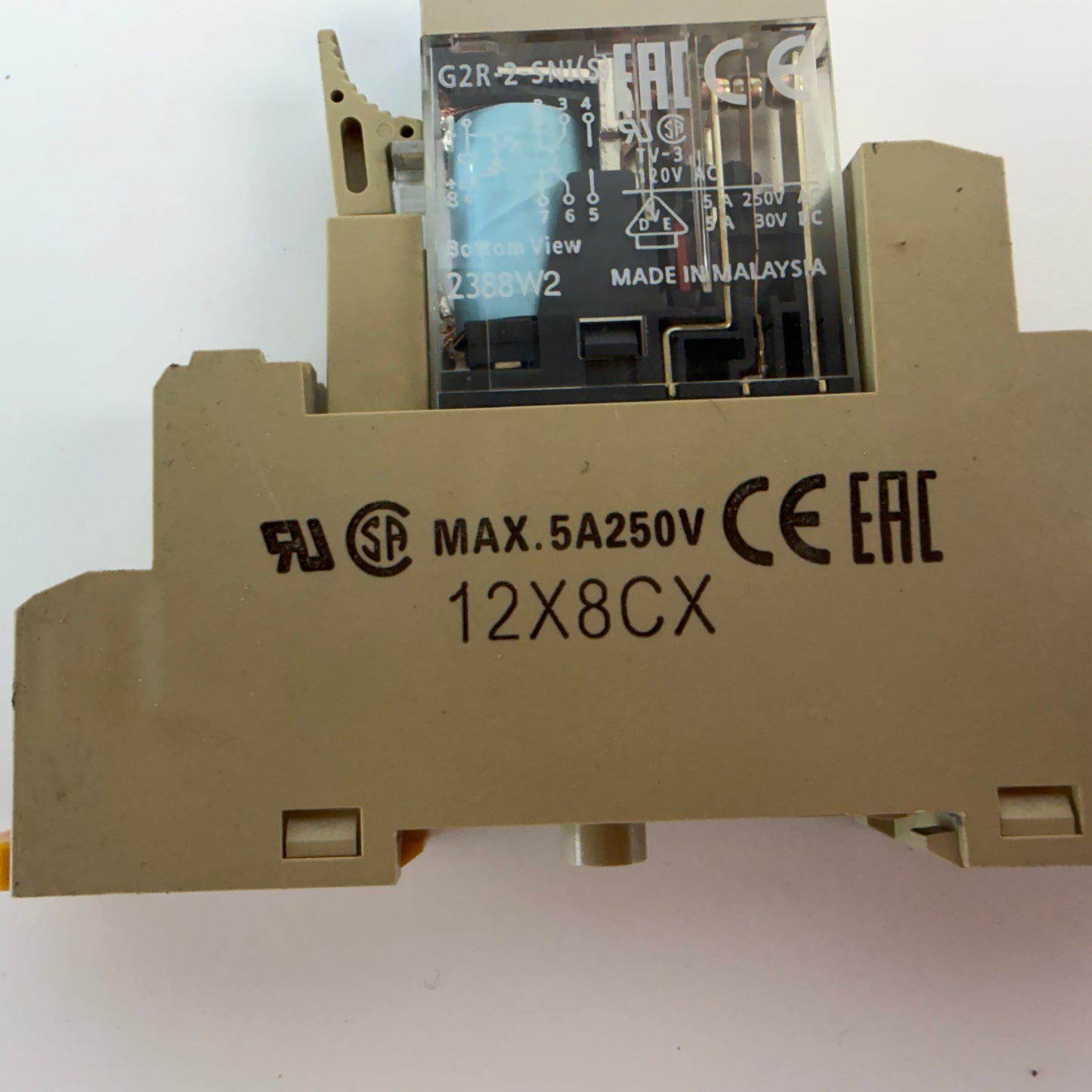 Lot of 3 Omron G2R-2-SNI(S) 24VDC Relay w/ P2RF-08-E Socket DIN Rail Mount