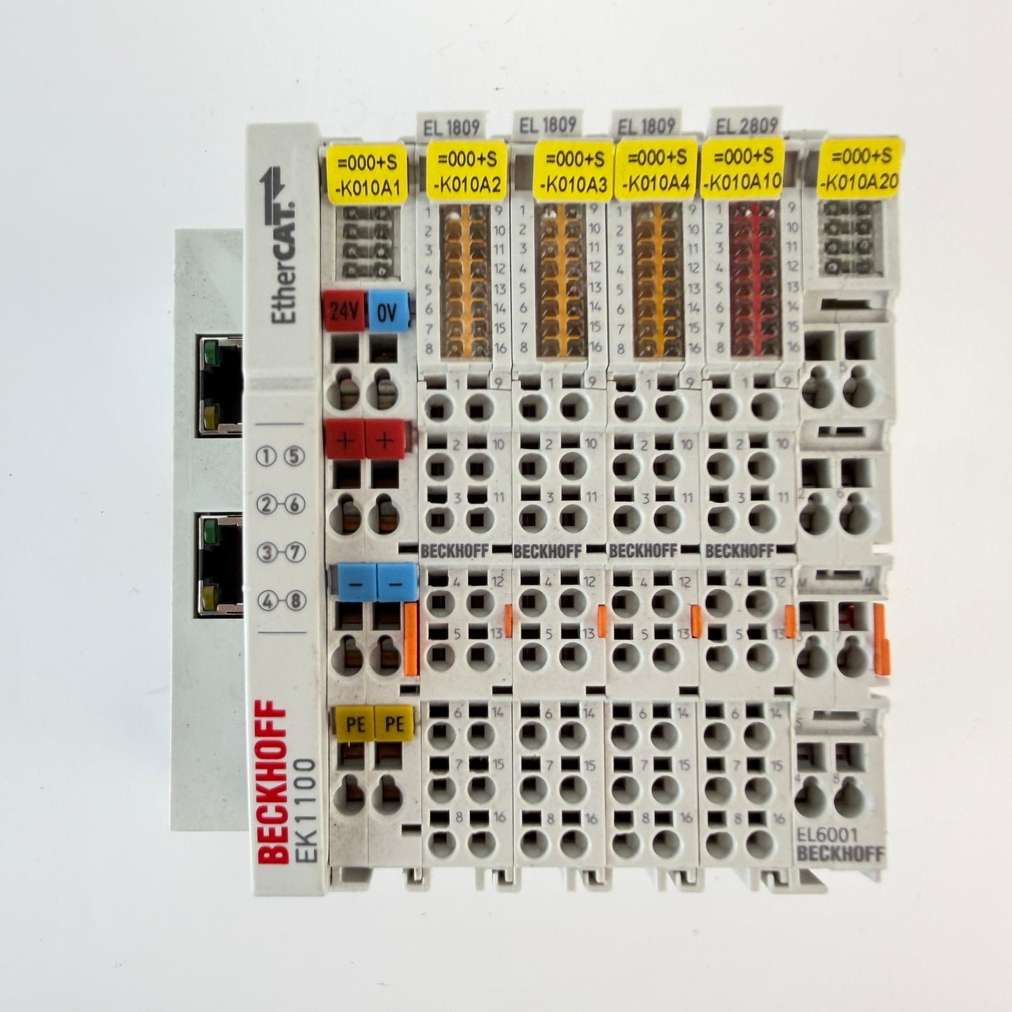 Beckhoff EK1100 EtherCAT Coupler w/ 3x EL1809 1x EL2809 1x EL6001 Module