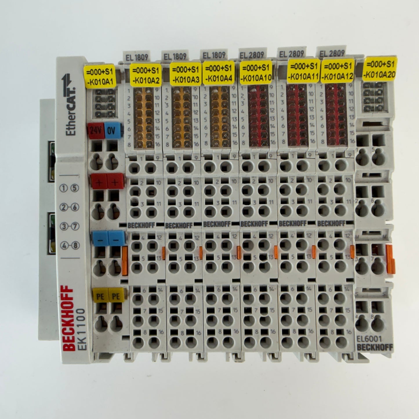 Beckhoff EK1100 EtherCAT Coupler w/ 3x EL1809 3x EL2809 I/O Modules