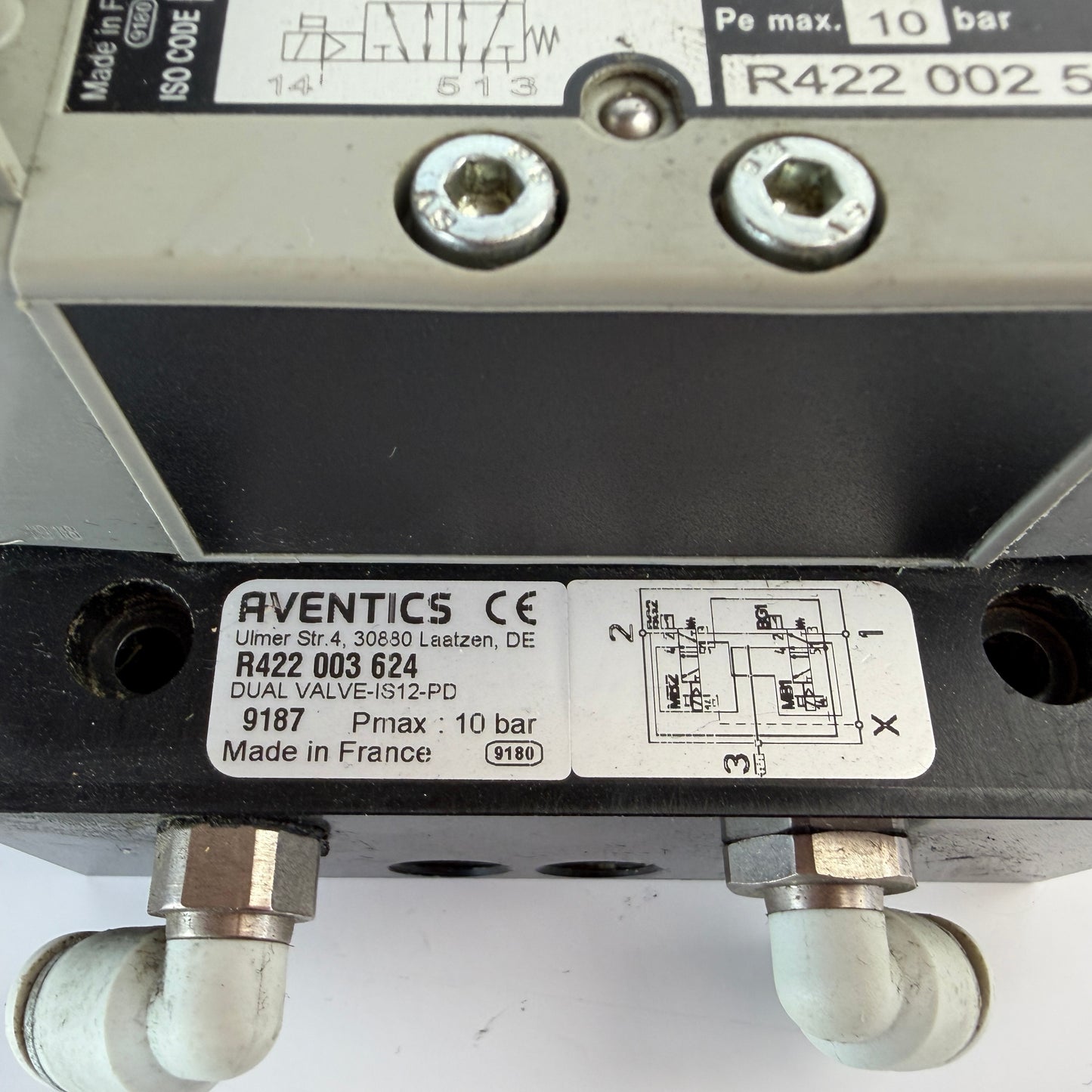 AVENTICS Dual 5/2 Directional Valve R422 002 577 w/ Island R422 003 624 Sensors Coils