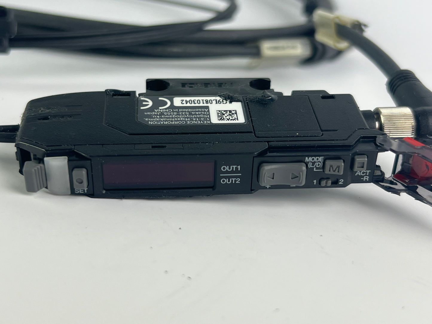 Keyence FS-N41C Fiber Sensor Amplifier + 2x FU-54TZ Fiber Units + 220cm Cable