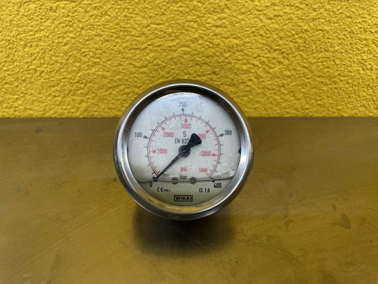 WIKA WIKA LIQUID FILLED PRESSURE GAUGE 0-400 BAR 0-5800 PSI