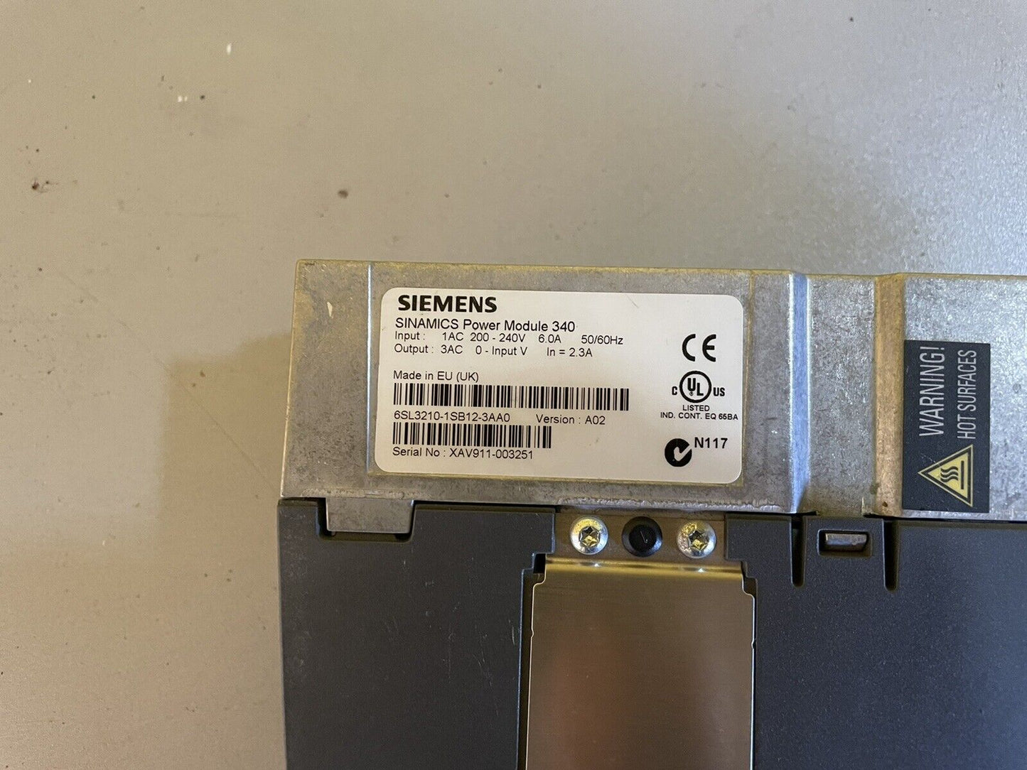 Siemens Control Unit CU310 DP & Power module 340